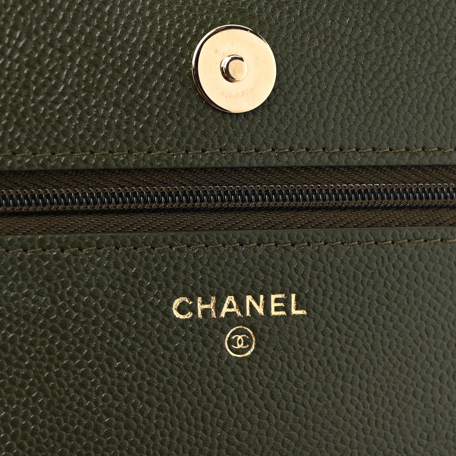 Chanel Caviar Quilted Multi Chain Wallet On Chain WOC Khaki 6 of 11