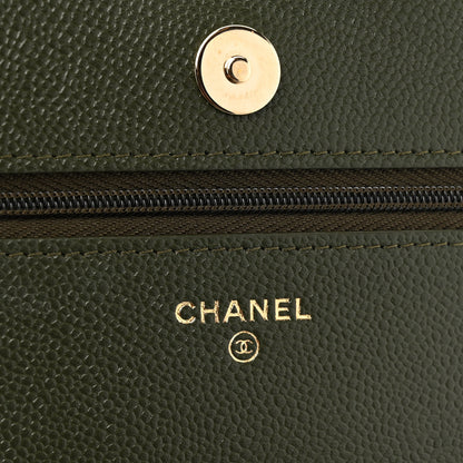 Chanel Caviar Quilted Multi Chain Wallet On Chain WOC Khaki 6 of 11