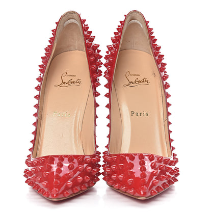 Christian Louboutin Patent Pigalle Spikes 120 Pumps 39 Flamenco 2 of 13