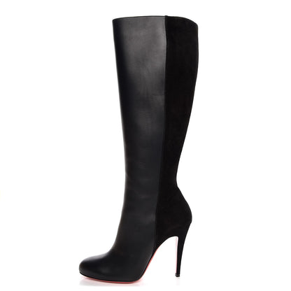 Christian Louboutin Calfskin Suede Acheval 100 Tall Boots 39.5 Black 1 of 8