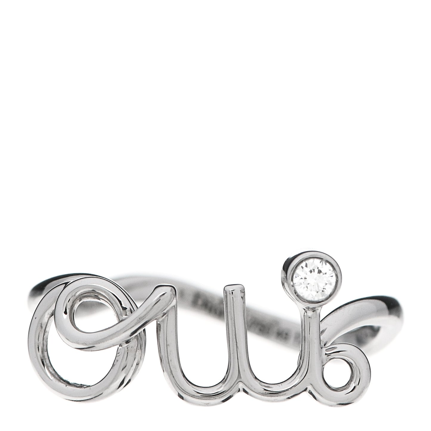 18K White Gold Diamond Oui Ring 49 4.75