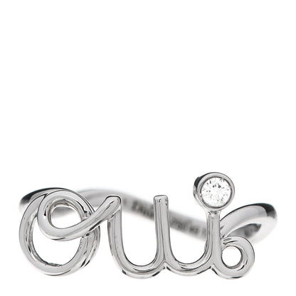 Christian Dior 18K White Gold Diamond Oui Ring 49 4.75 1 of 5