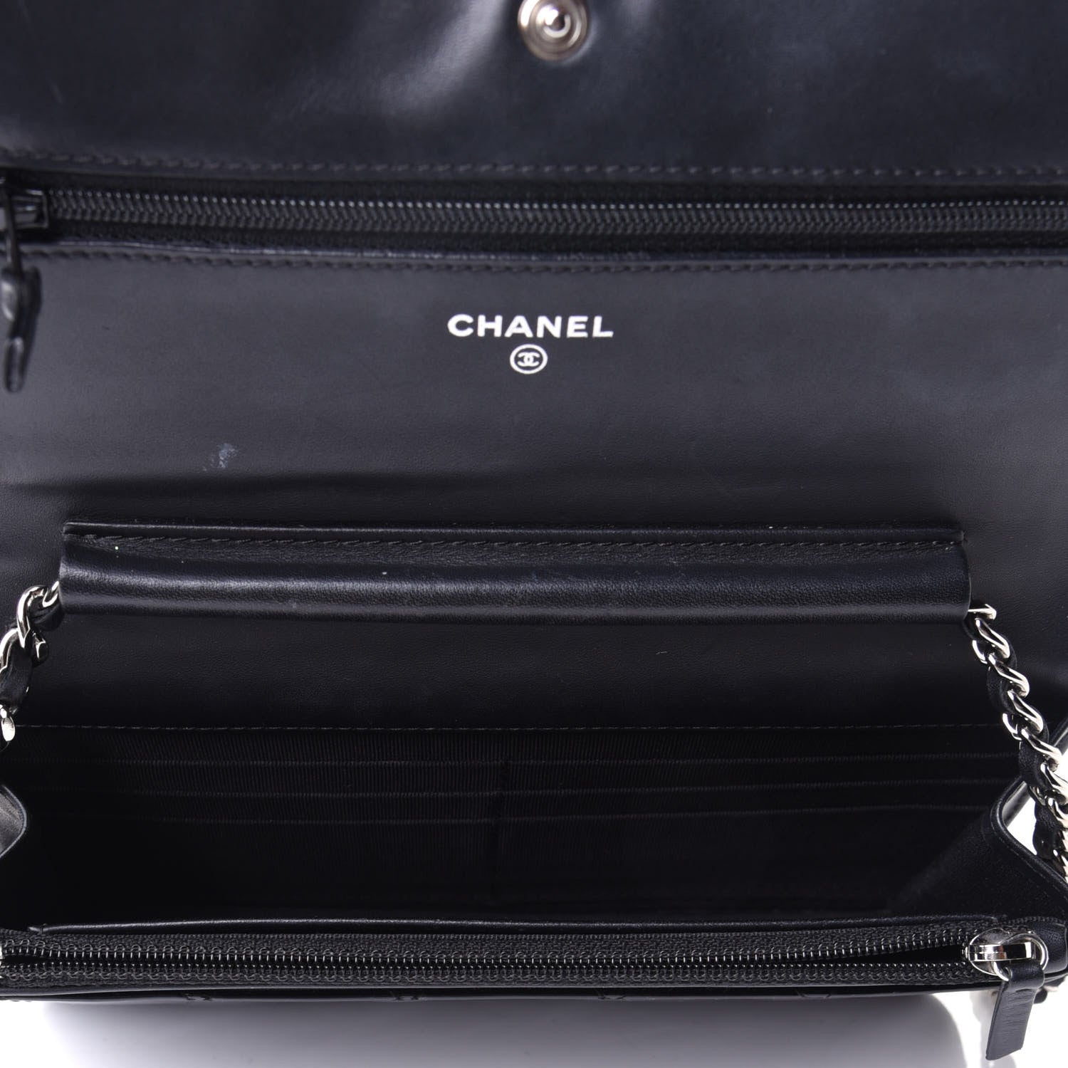 Chanel Patent Quilted Wallet On Chain WOC Black 3 of 4