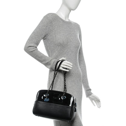 Chanel Patent Calfskin Timeless Duo Bowling Bag Black 2 of 7