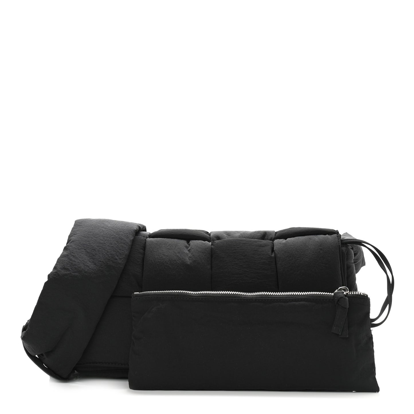 Nylon Intrecciato Padded Tech Cassette Bag Black