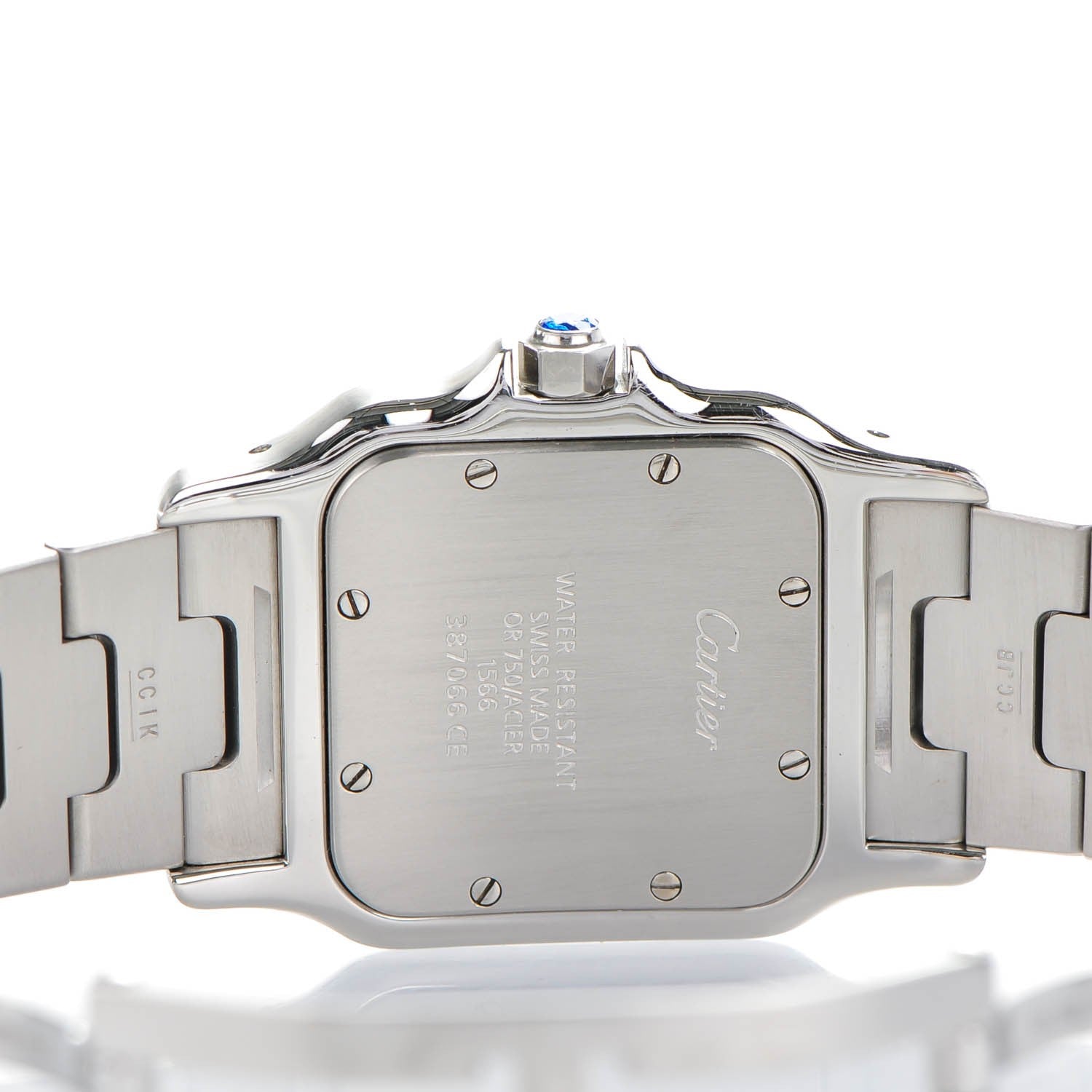 Cartier Stainless Steel 18K Yellow Gold 29mm Santos De Galbee Quartz Watch 6 of 8