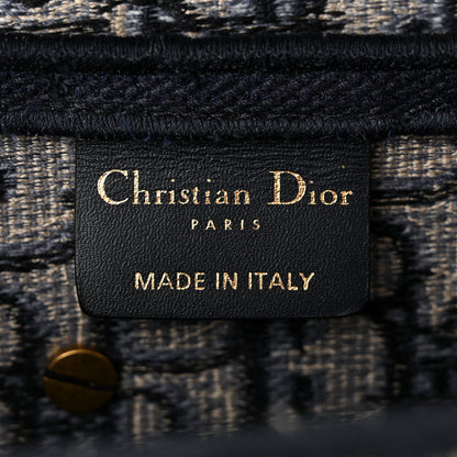 Christian Dior Oblique Embroidered Saddle Bag Blue 6 of 10