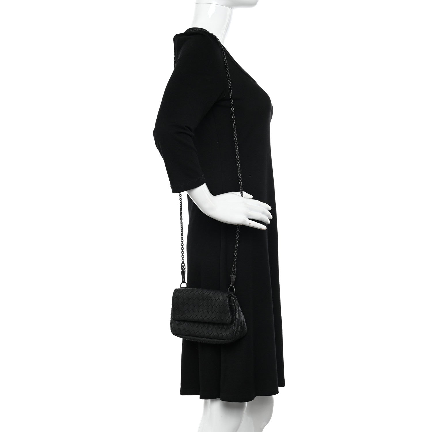 Bottega Veneta Nappa Intrecciato Mini Chain Messenger Black 2 of 10