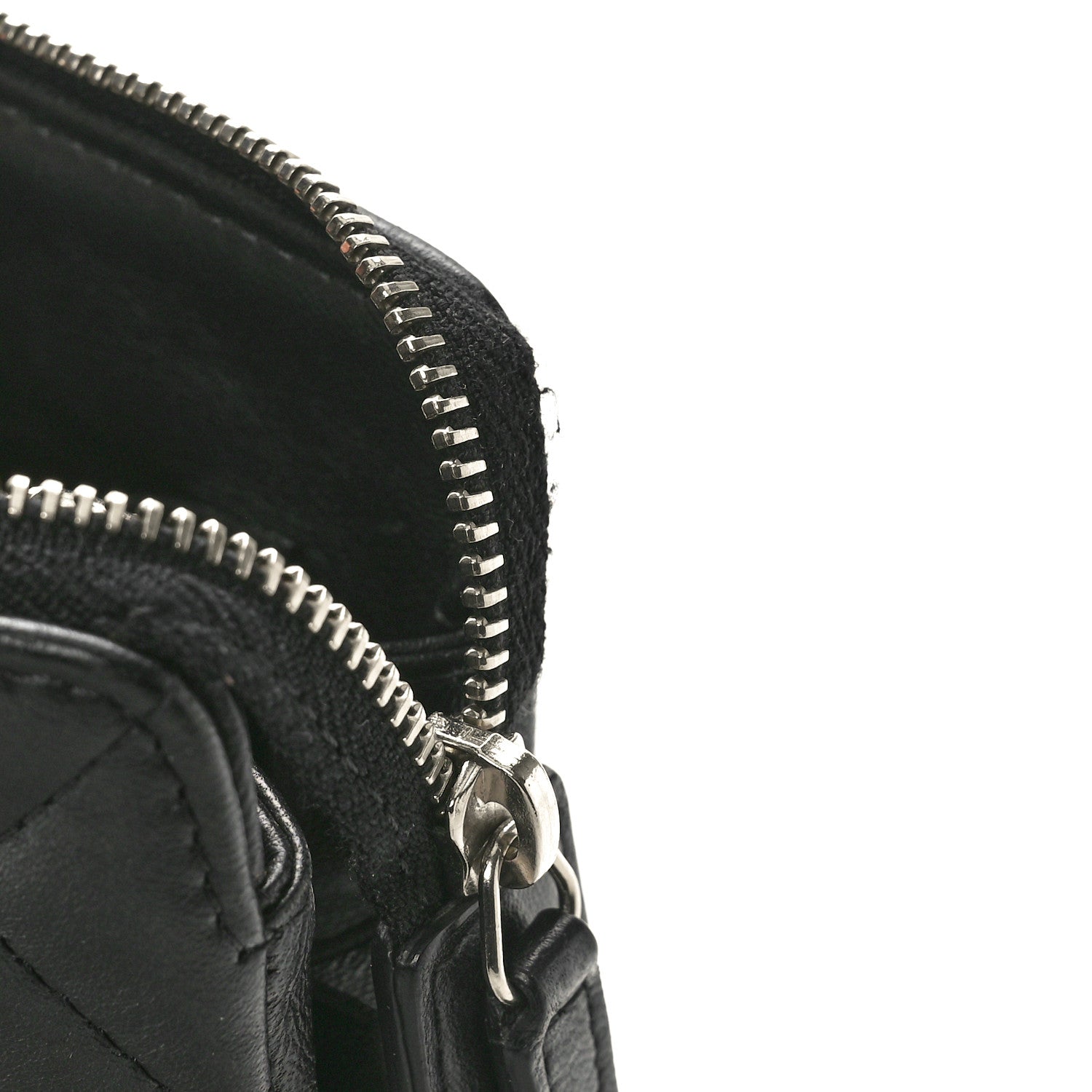 Chanel Lambskin Quilted Large Zipped Clutch Black 9 of 9