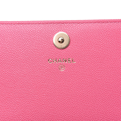 Chanel Caviar Quilted Square Wallet On Chain WOC Pink 5 of 10