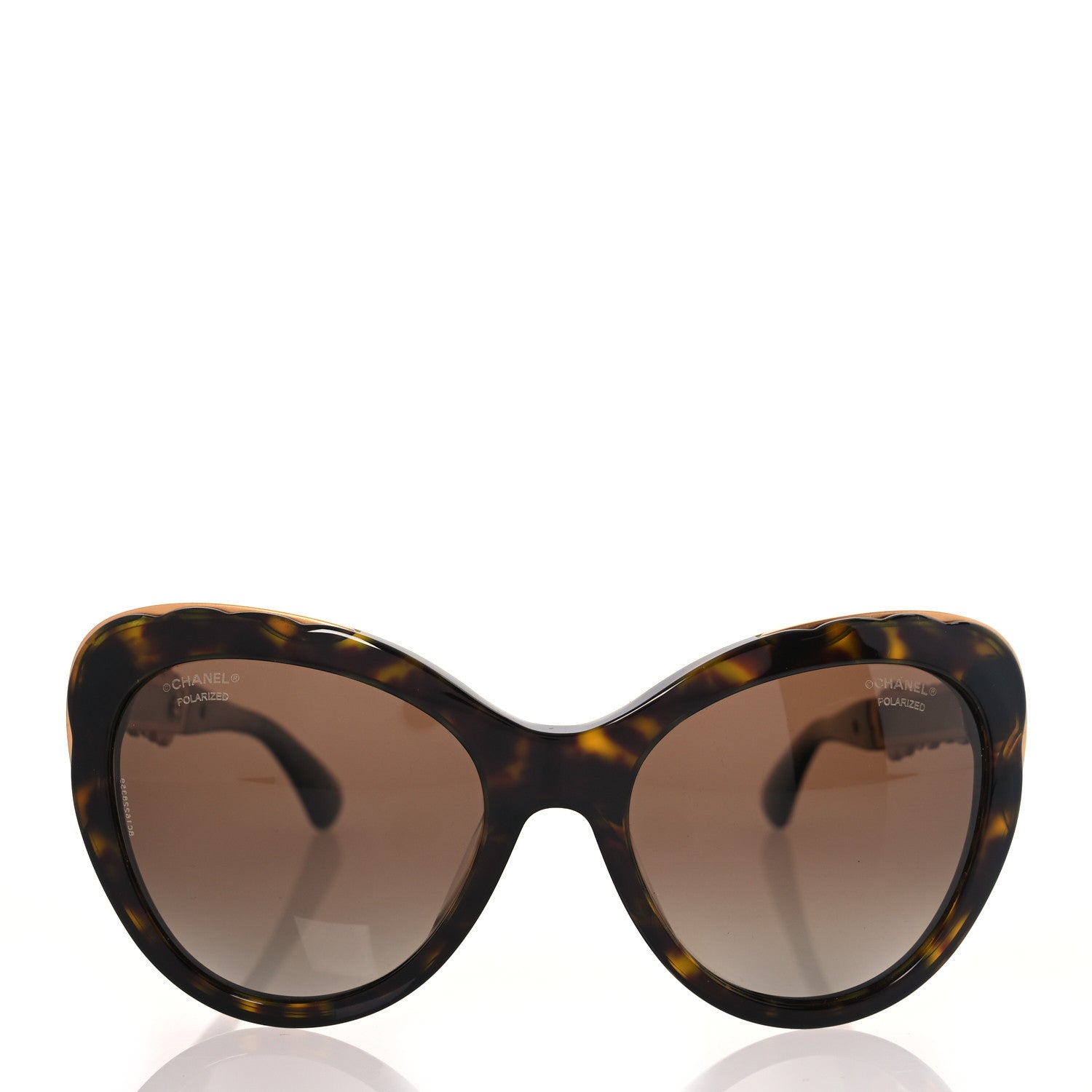 Chanel Acetate Polarized Bijou Cat Eye Sunglasses 5354-A Tortoise 2 of 8