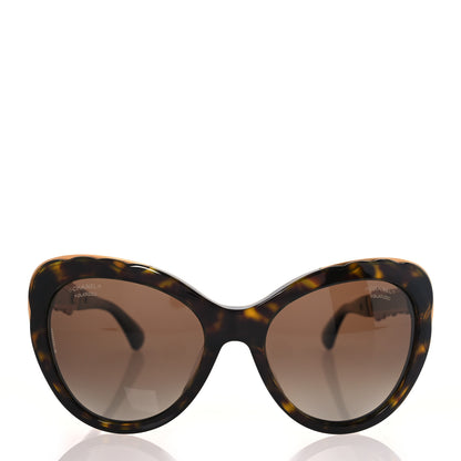 Chanel Acetate Polarized Bijou Cat Eye Sunglasses 5354-A Tortoise 2 of 8