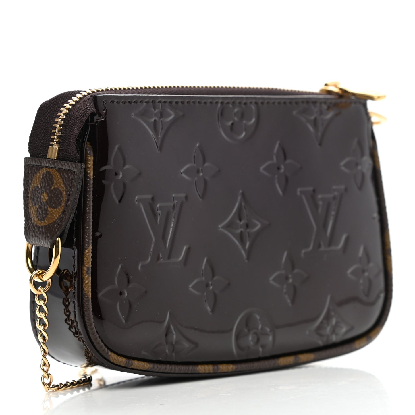 Vernis Monogram Mini Pochette Accessories Amarante