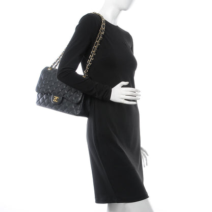 Chanel Caviar Quilted Jumbo Double Flap Black 2 of 16
