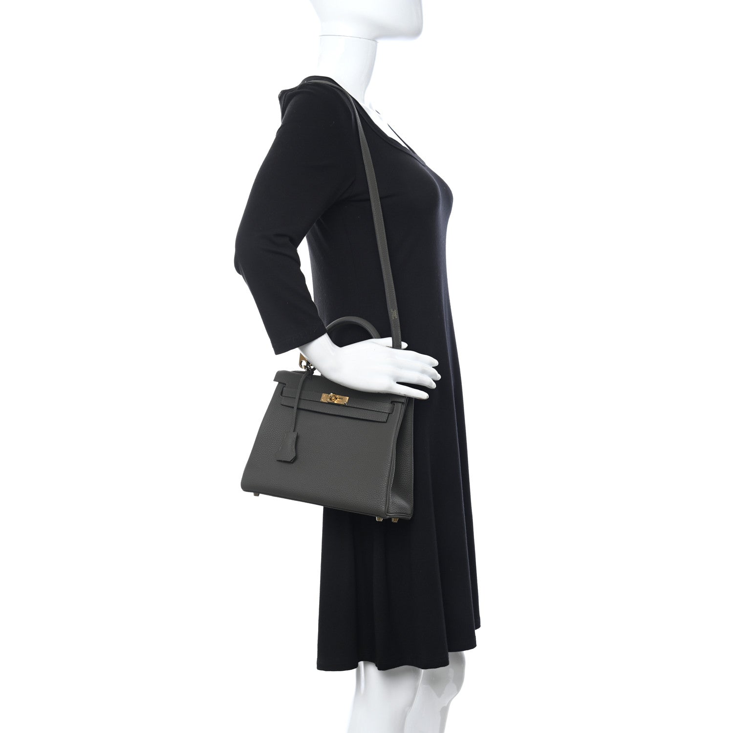 Hermes Togo Kelly Retourne 25 Vert De Gris 2 of 12