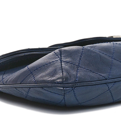 Chanel Lambskin Diamond Stitch Convertible Clutch Navy 10 of 11