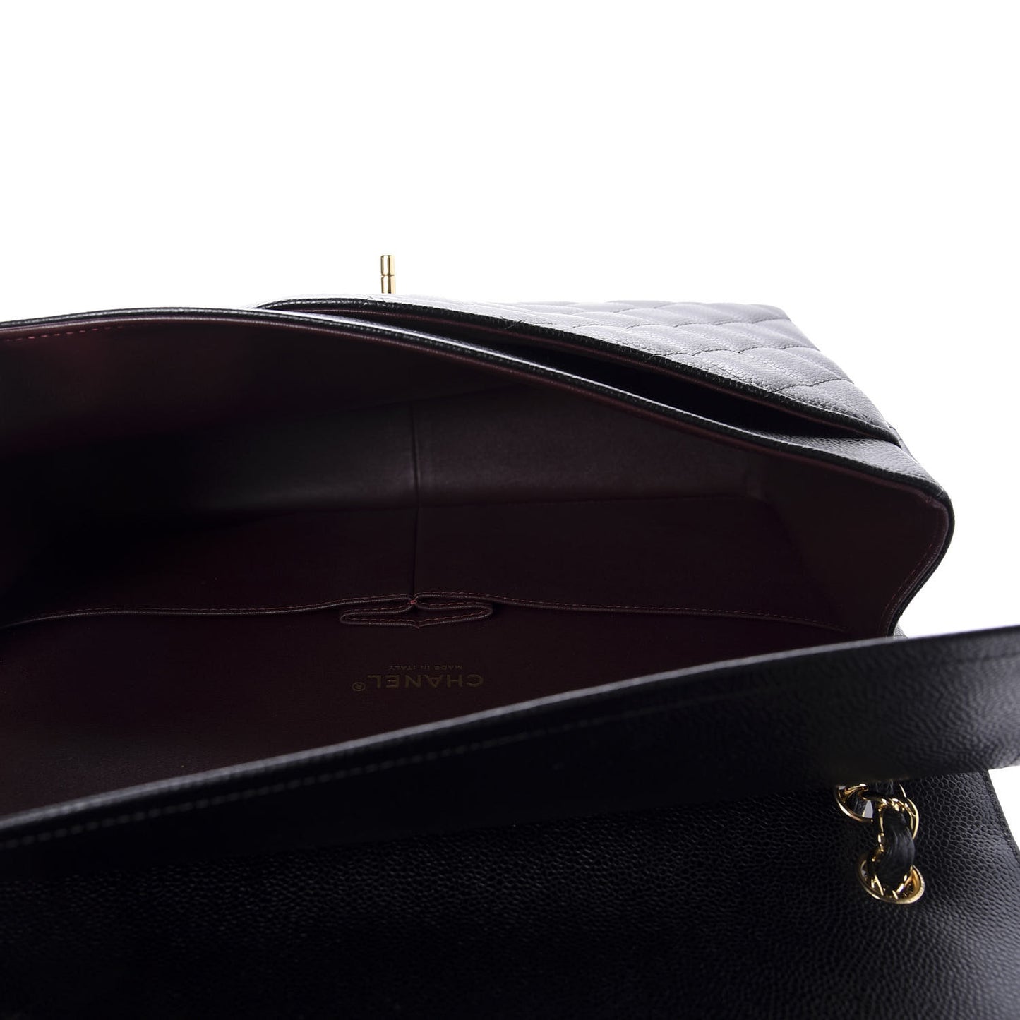 Caviar Quilted Maxi Double Flap Black