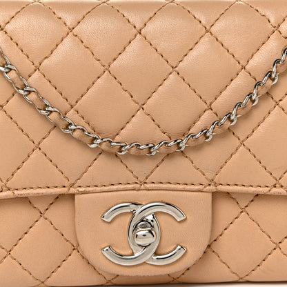Chanel Lambskin Quilted Chain Clutch Flap Beige 9 of 20