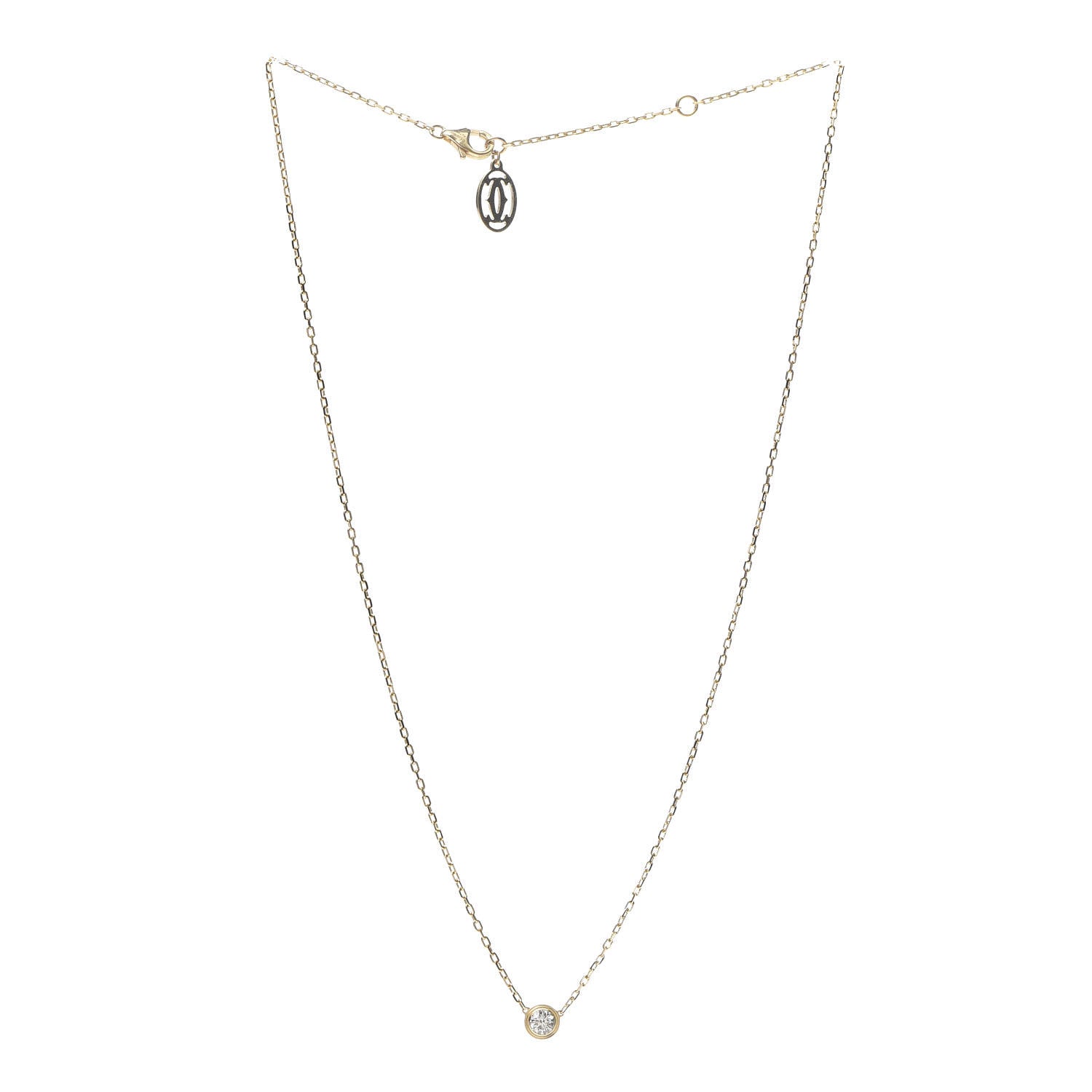 Cartier 18K Yellow Gold Diamond LM D'Amour Pendant Necklace 3 of 5