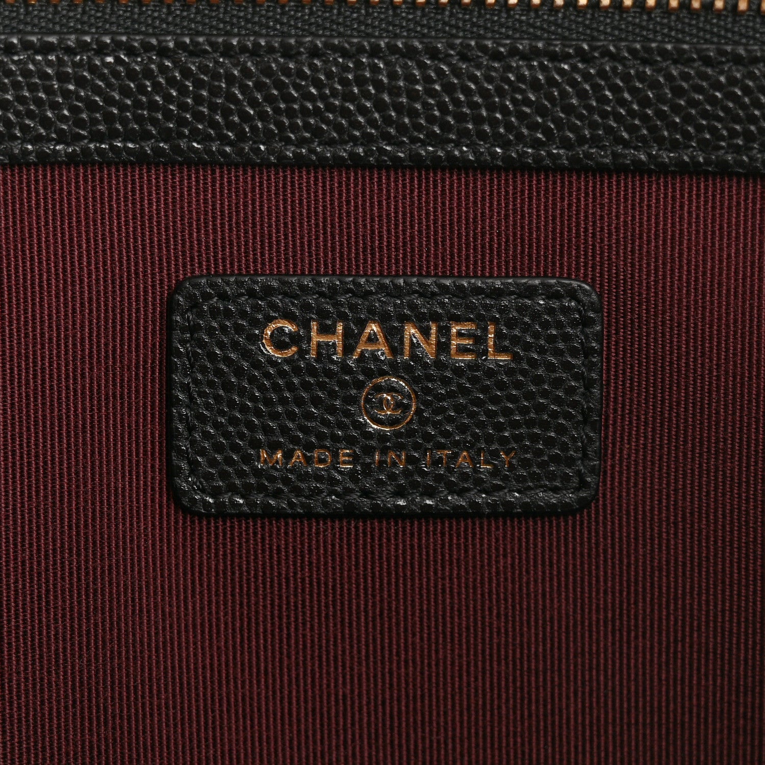 Chanel Caviar Quilted Large Cosmetic Case Black 6 of 7