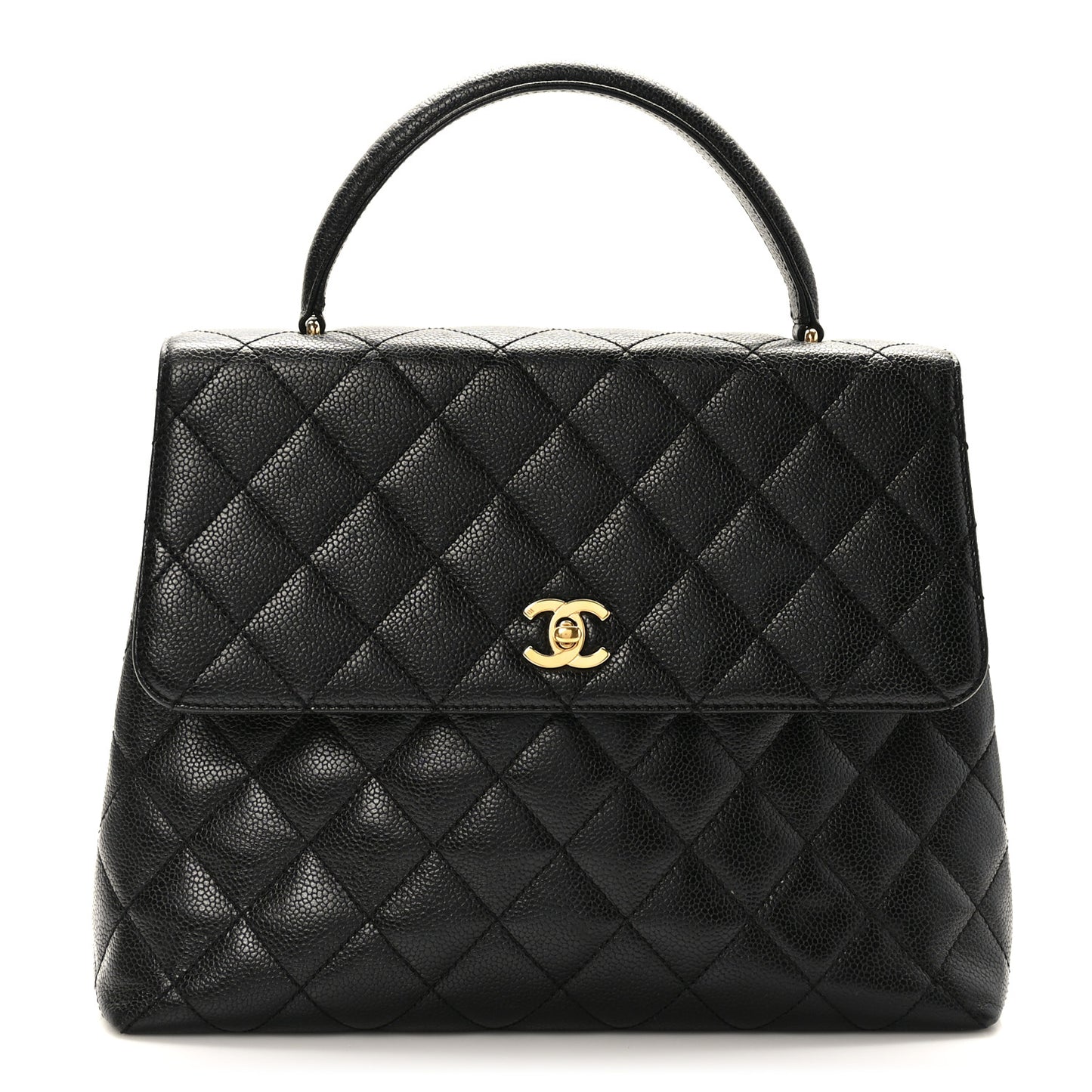 Caviar Quilted Jumbo Kelly Flap Black