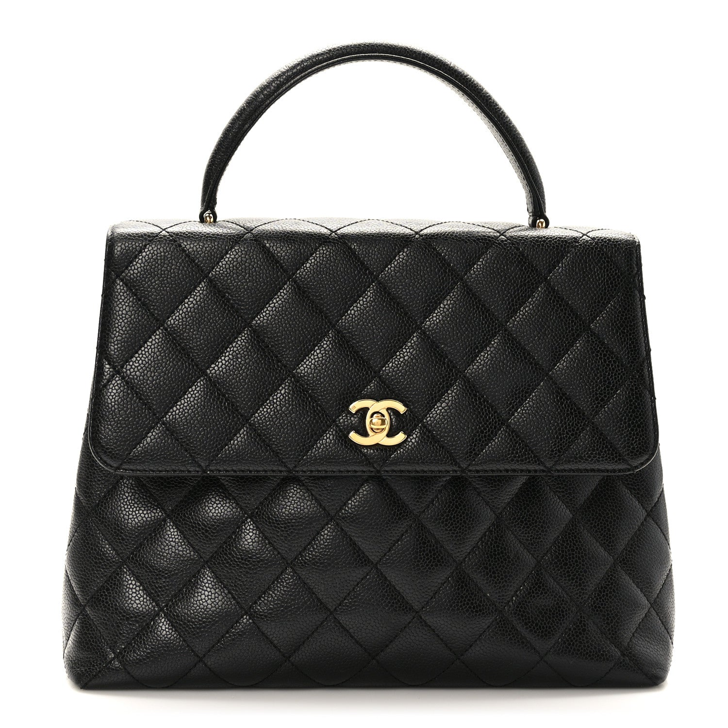 Chanel Caviar Quilted Jumbo Kelly Flap Black 1 of 9