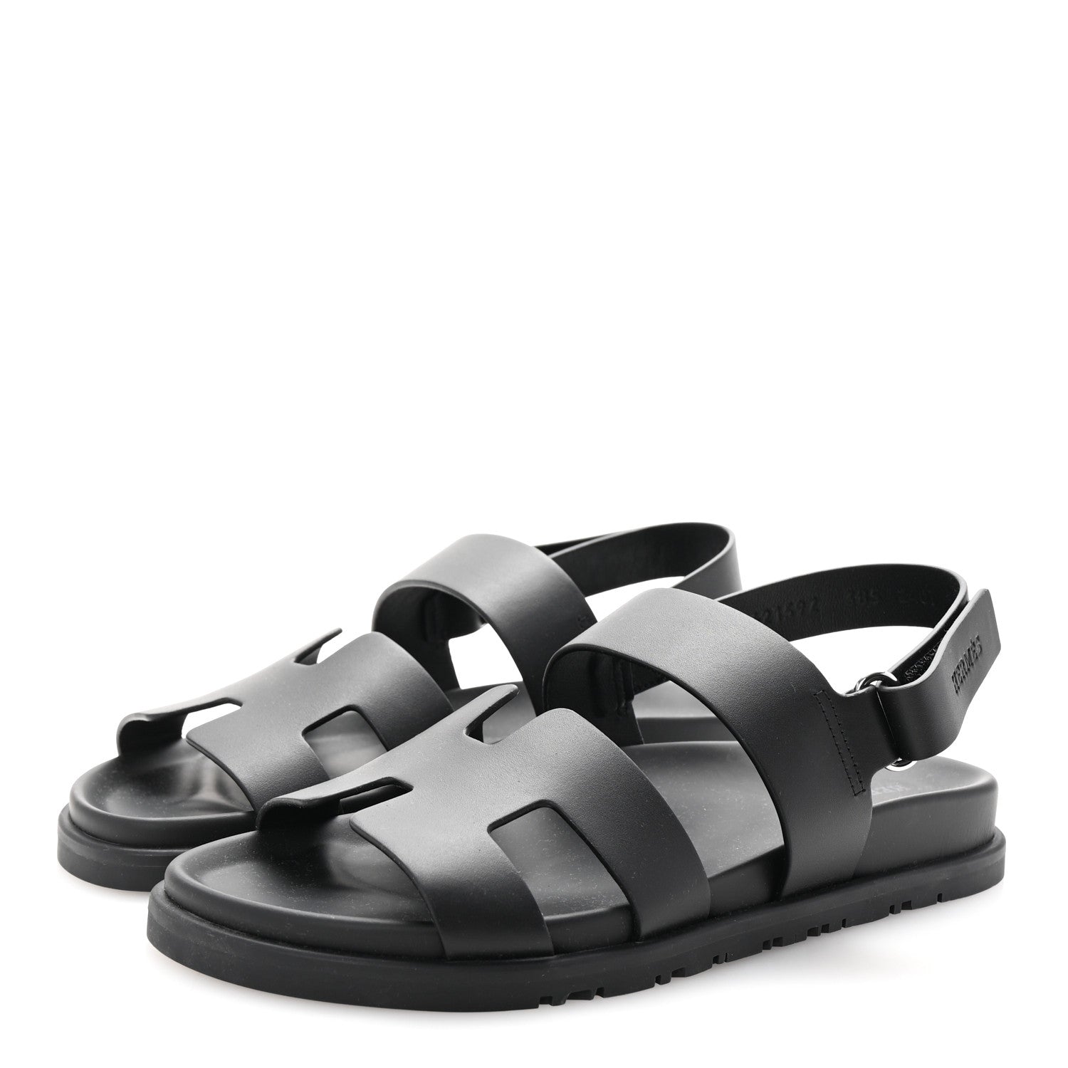 Hermes Calfskin Womens Genius Sandals 38.5 Black 4 of 10