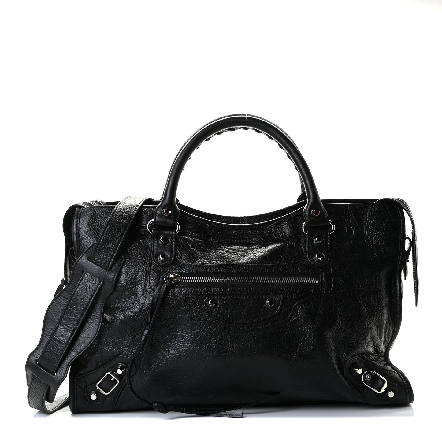 Agneau Classic Silver Hardware City Black