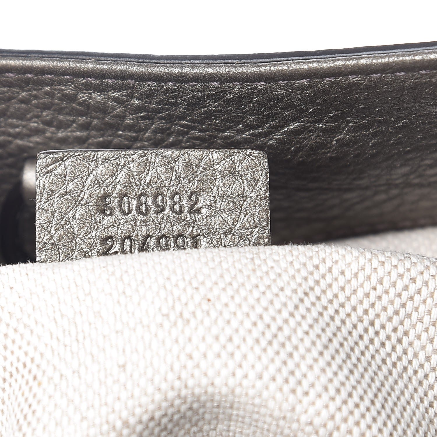 Gucci Metallic Pebbled Calfskin Medium Soho Chain Shoulder Bag Sasso 7 of 8