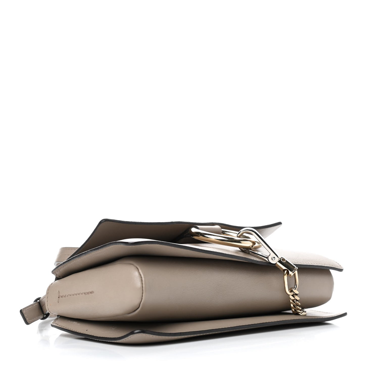 Suede Calfskin Small Faye Shoulder Bag Motty Grey