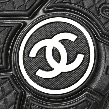 Chanel Mesh Suede Grained Calfskin Womens CC Sneakers 39 Black White 6 of 8
