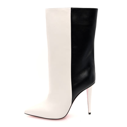 Christian Louboutin Calfskin Astrilarge 100 Booties 37.5 White Black 1 of 8