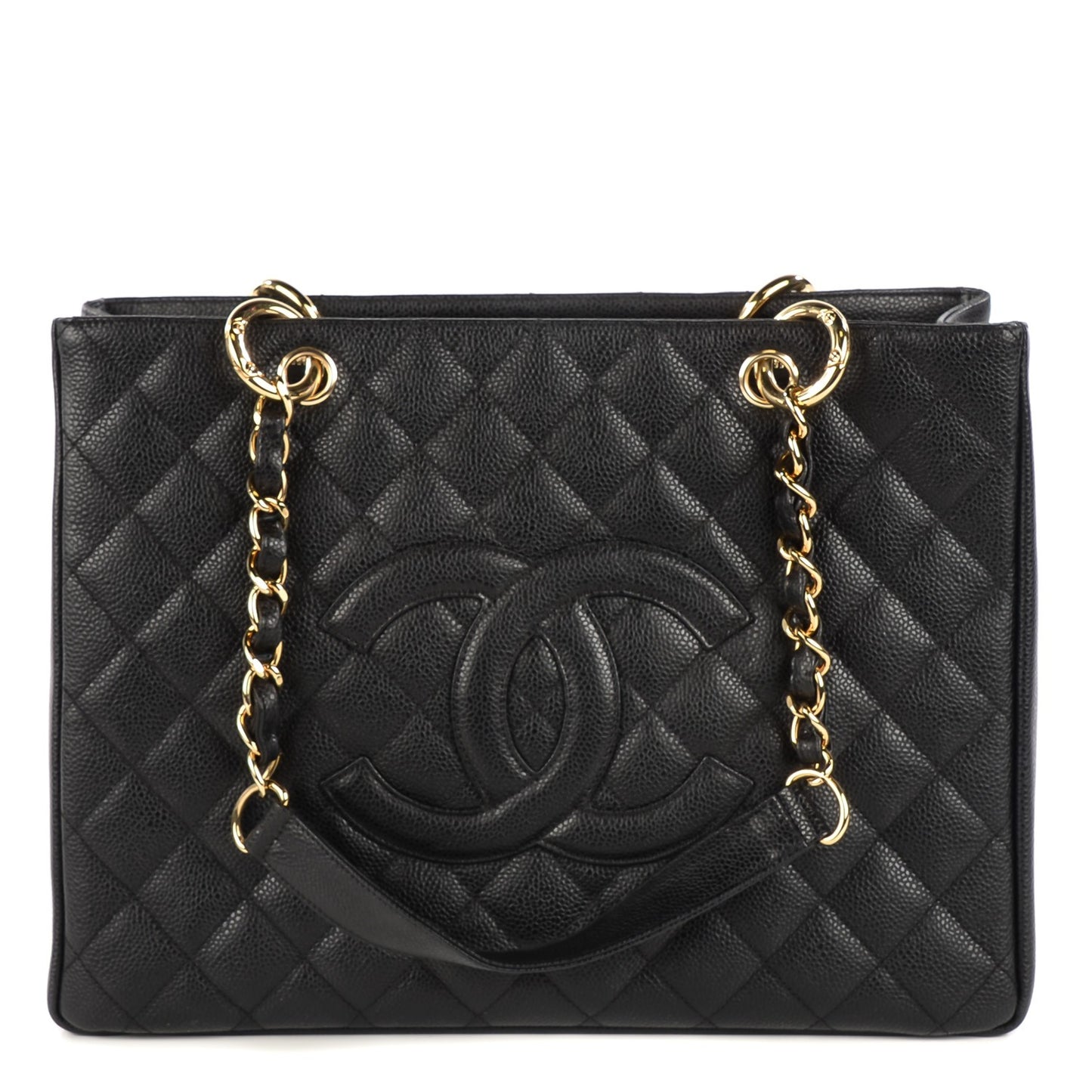 Caviar Quilted Grand Shopping Tote GST Black