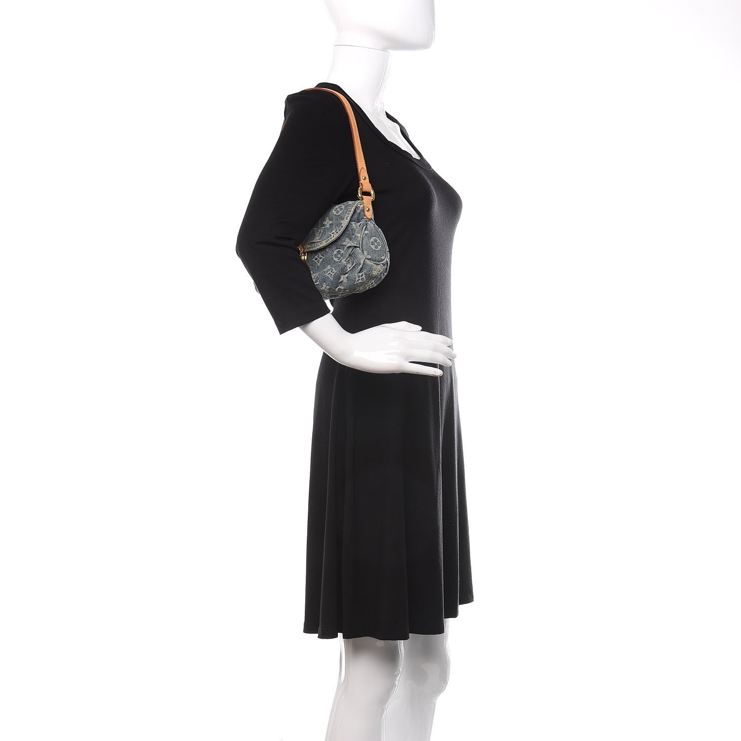 Louis Vuitton Monogram Denim Mini Pleaty Blue 2 of 9