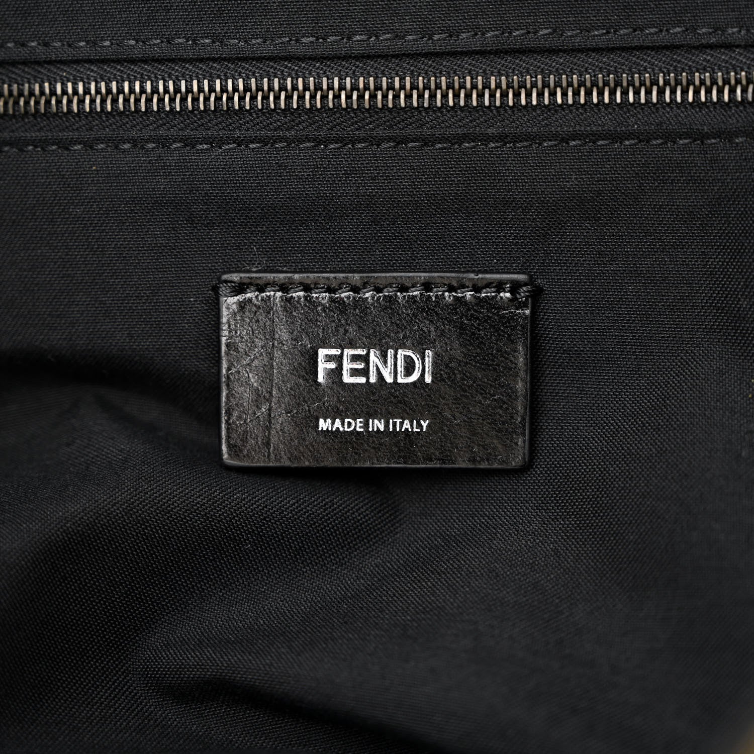 Fendi Recycled Fabric Jacquard Cotton Canvas Vitello Grace FF 1974 Large Convertible Baguette Tobacco Moro Black Beige 6 of 10
