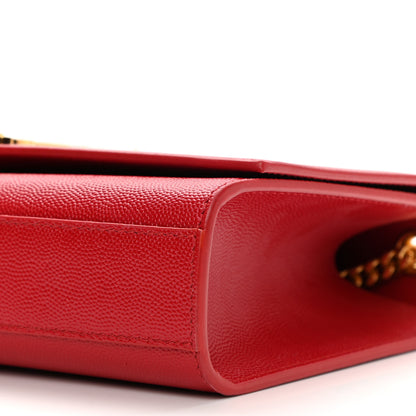 Saint Laurent Grain De Poudre Medium Monogram Kate Satchel Red 10 of 10
