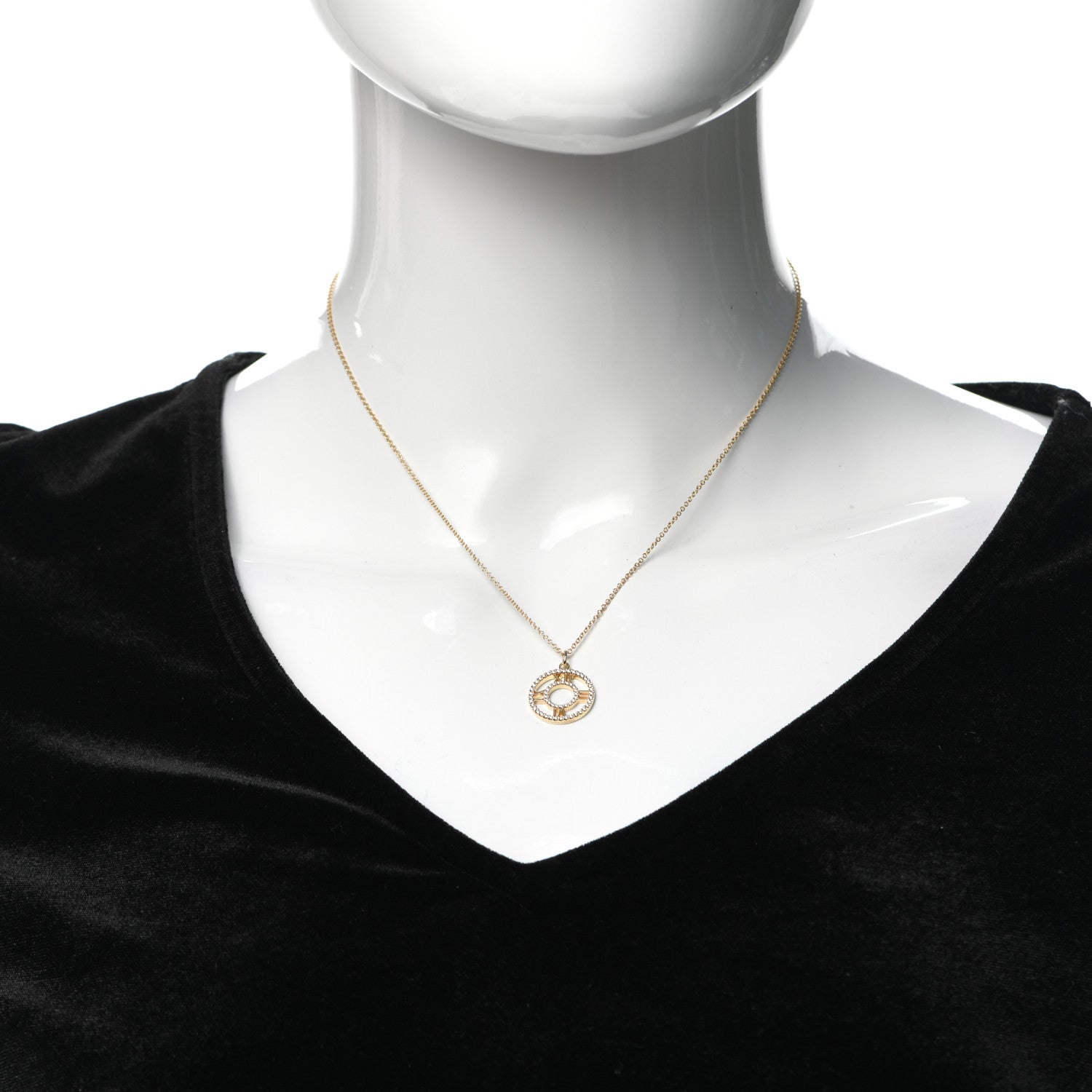 Tiffany 18K Yellow Gold Diamond Small Atlas Open Pave Pendant Necklace 2 of 6