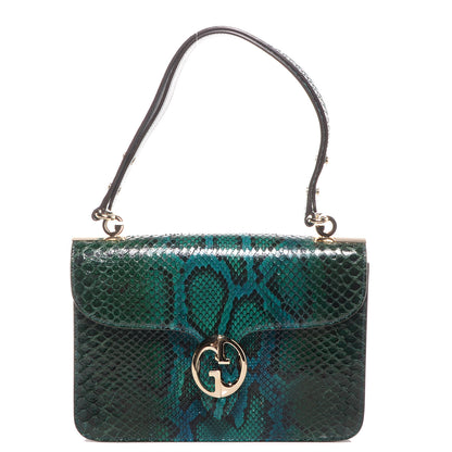 Gucci Python Medium 1973 Shoulder Flap Bag Malachite Green 1 of 8