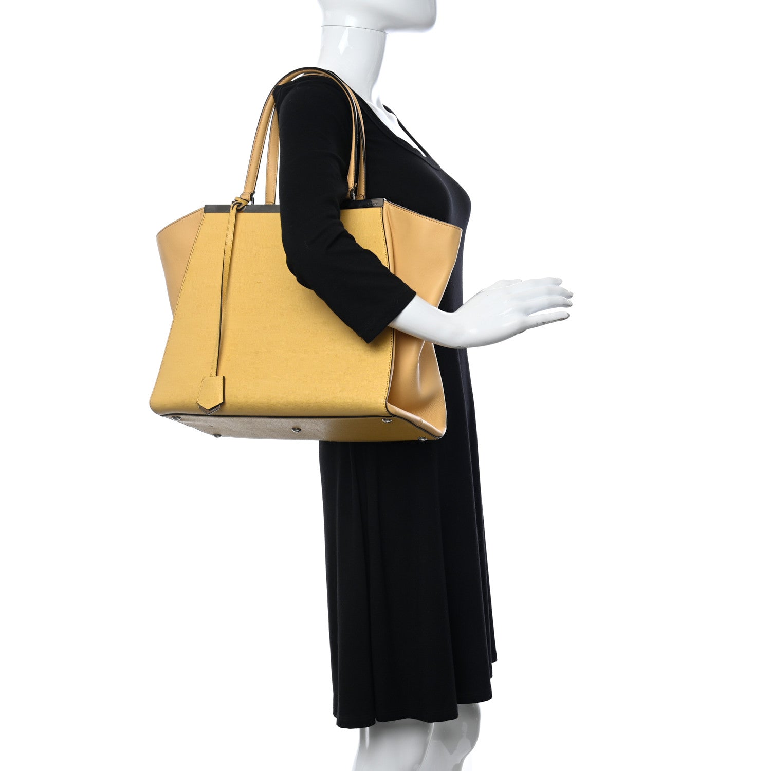 Fendi Vitello Elite Flamingo Large 3Jours Tote Giallo Alchemy 3 of 14