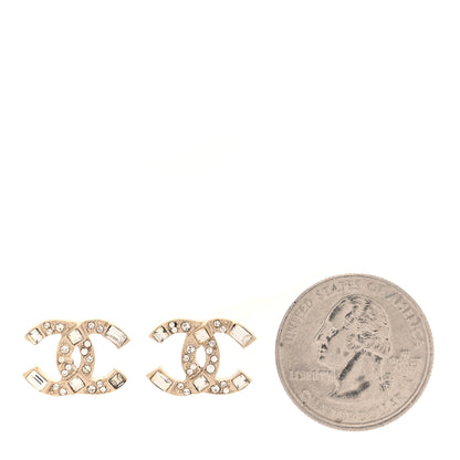 Chanel Crystal Baguette CC Earrings Gold 2 of 4