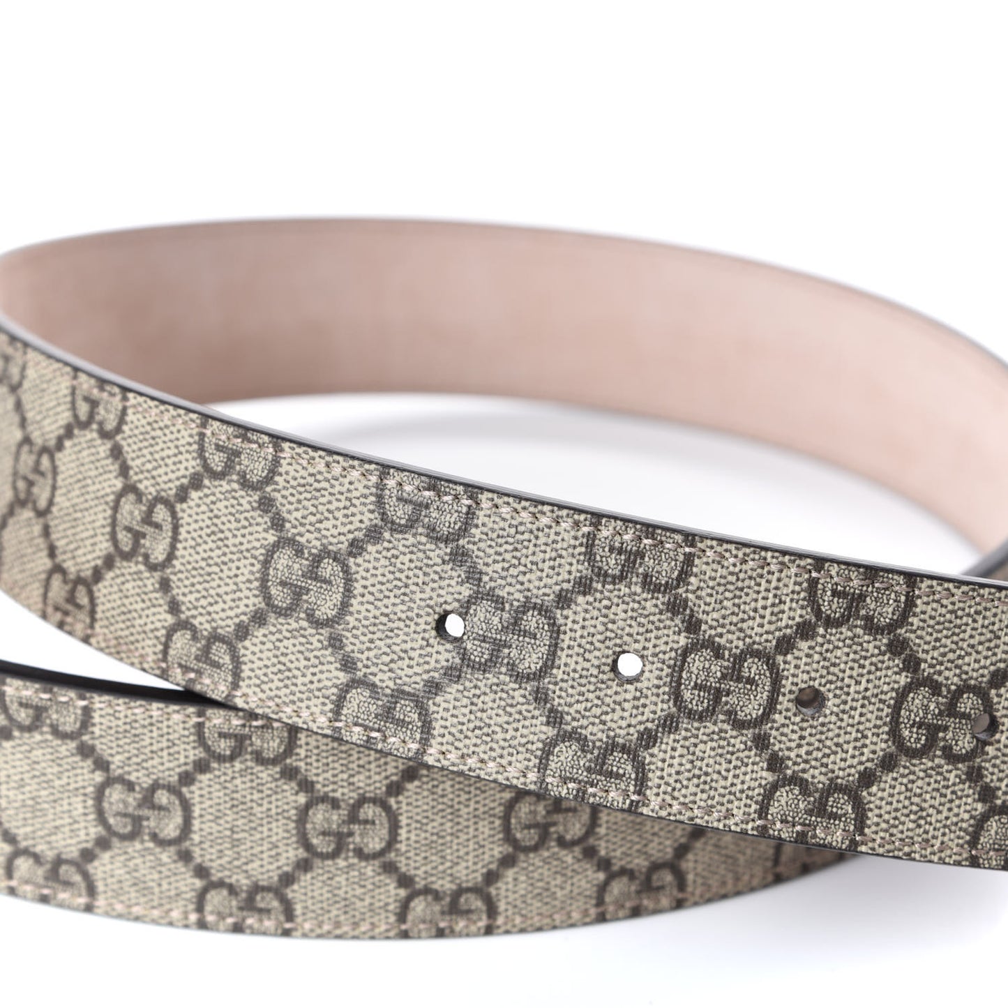 GG Supreme Monogram Selleria Calfskin Interlocking G 40mm Belt 95 38 Beige Ebony Cocoa