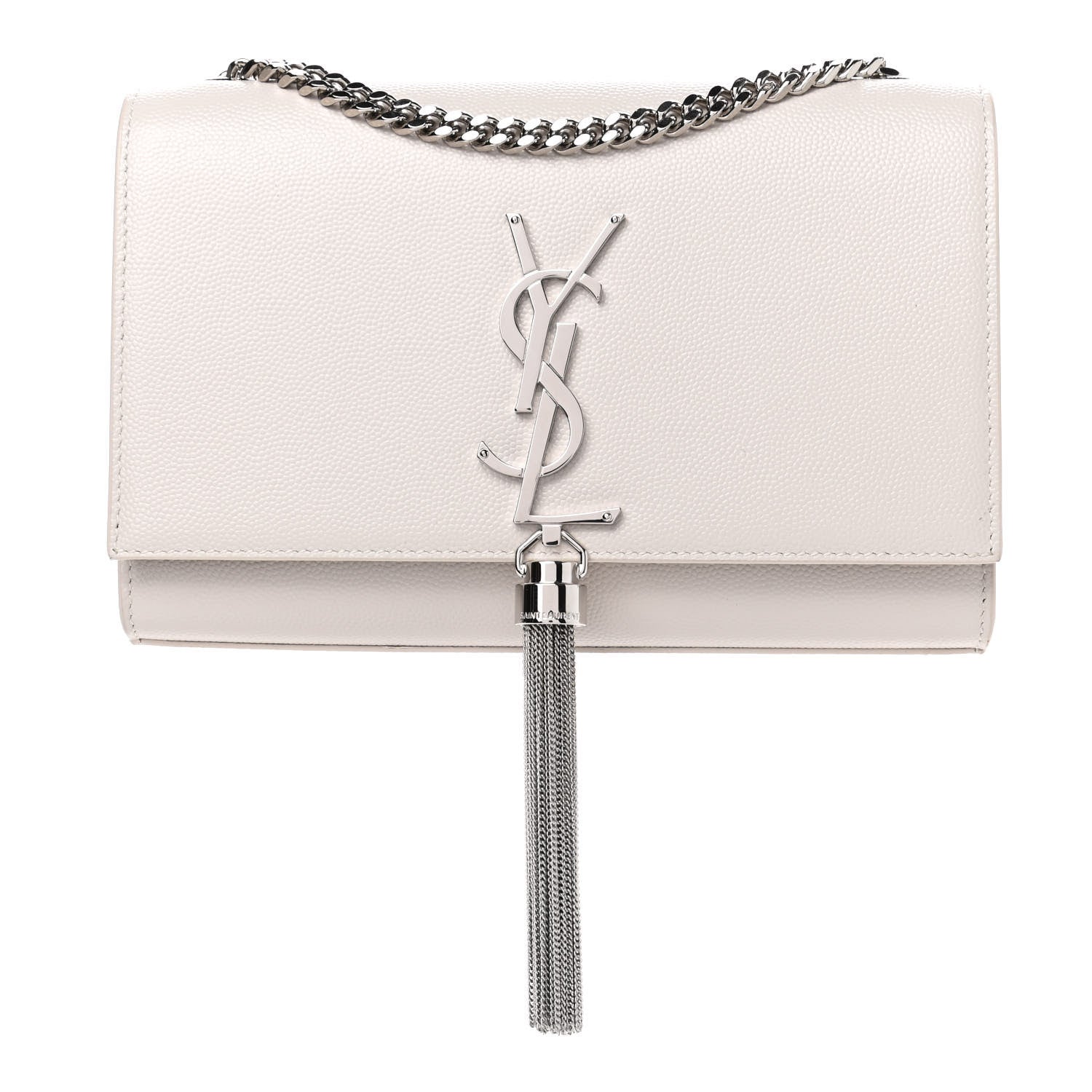 Saint Laurent Grain De Poudre Small Classic Monogram Kate Tassel Satchel Crema Soft 1 of 4