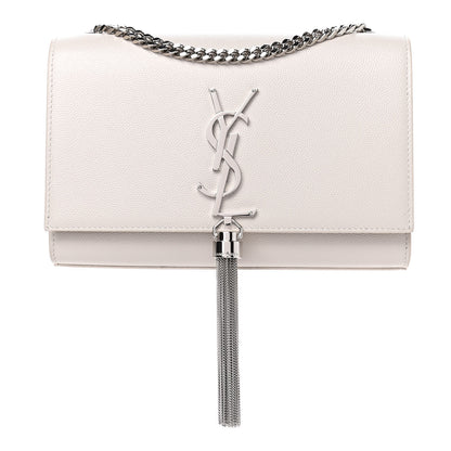 Saint Laurent Grain De Poudre Small Classic Monogram Kate Tassel Satchel Crema Soft 1 of 4