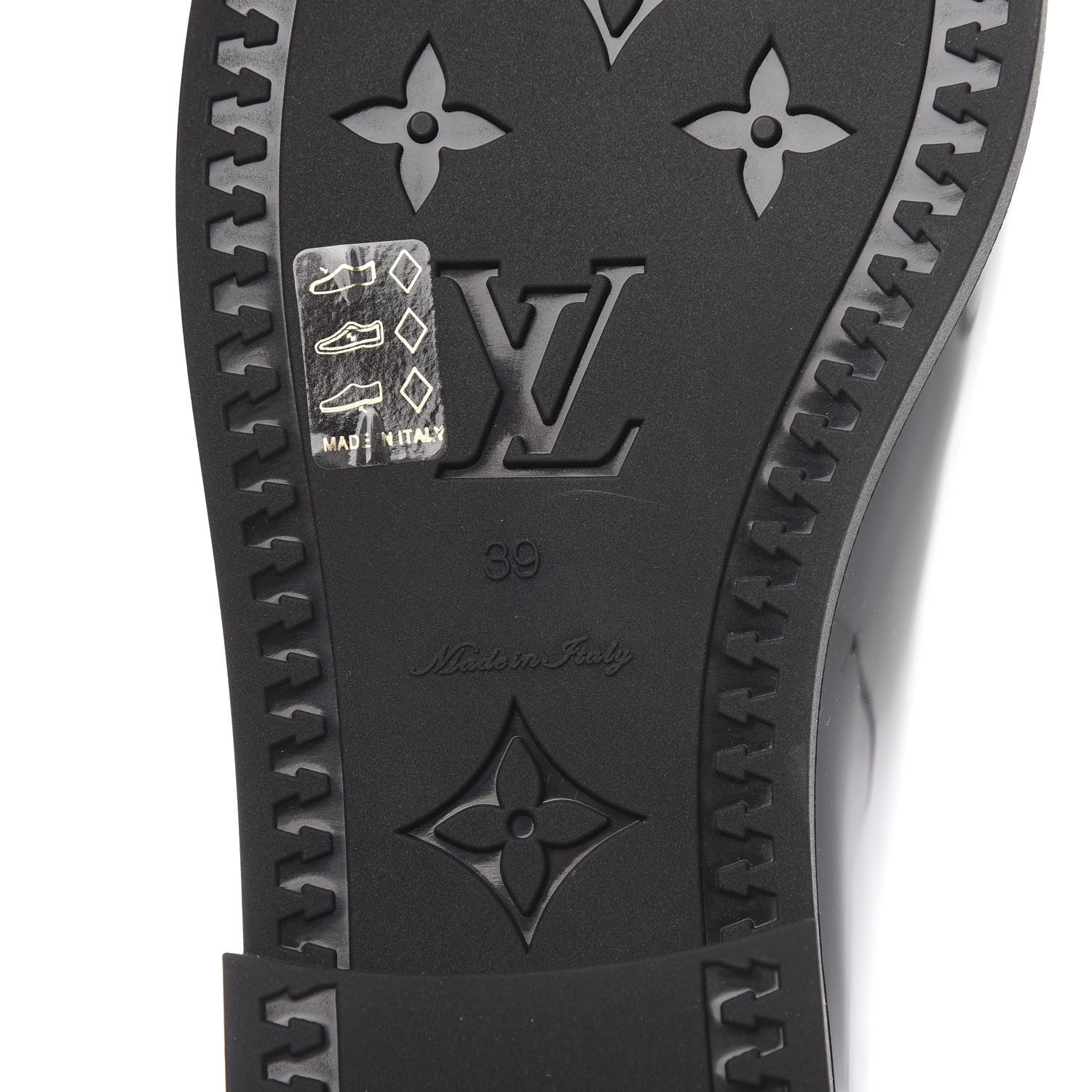 Louis Vuitton Rubber Embossed Monogram Drops High Rain Boots 39 Black 8 of 8