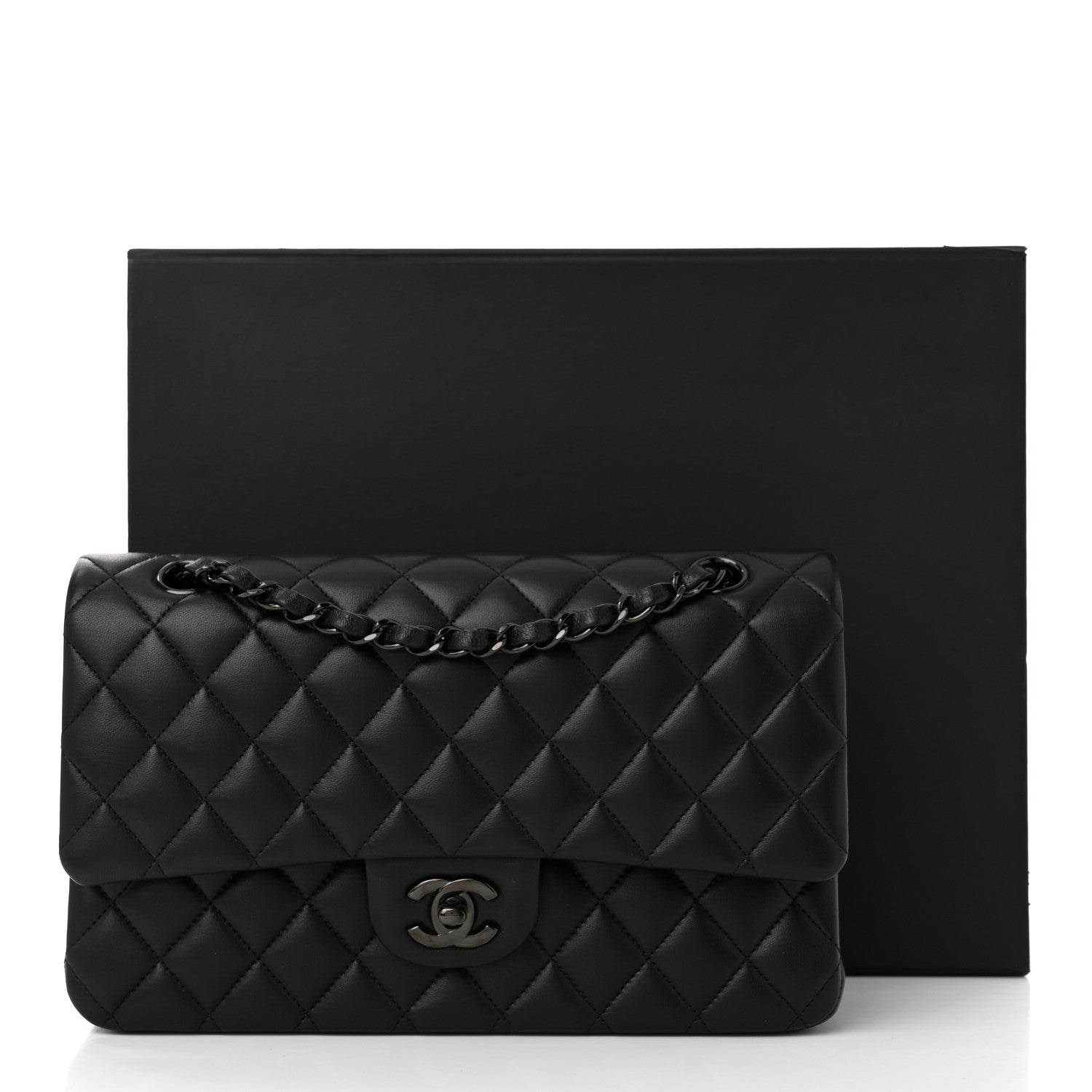 Chanel Lambskin Quilted Medium Double Flap So Black 11 of 11