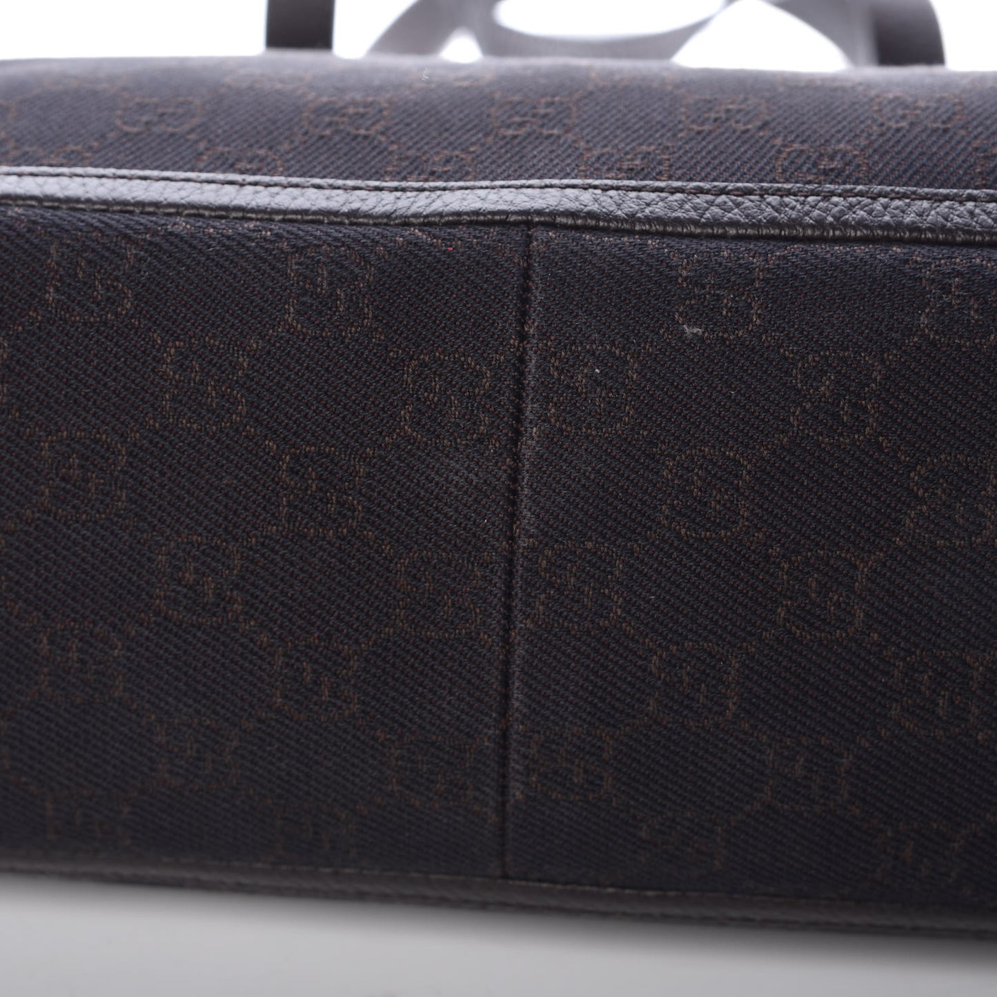 Denim Monogram Large Abbey Tote Dark Brown