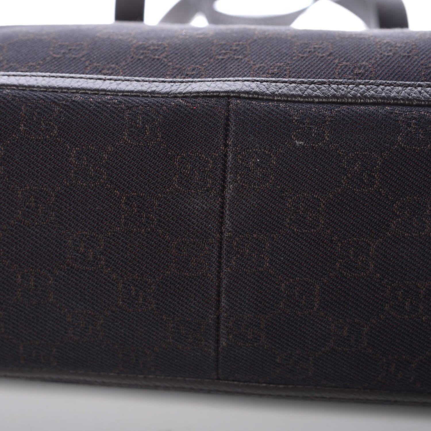 Gucci Denim Monogram Large Abbey Tote Dark Brown 10 of 10