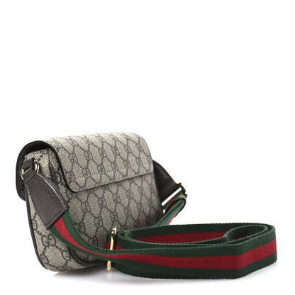 Gucci GG Supreme Monogram Textured Dollar Calfskin Web Mini Ophidia Envelope Shoulder Bag Beige Ebony New Acero 2 of 10