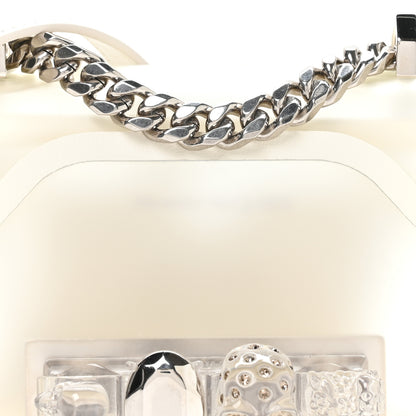Alexander McQueen Polyurethane Calfskin Transparent Jeweled Knuckle Satchel Clear White 7 of 9