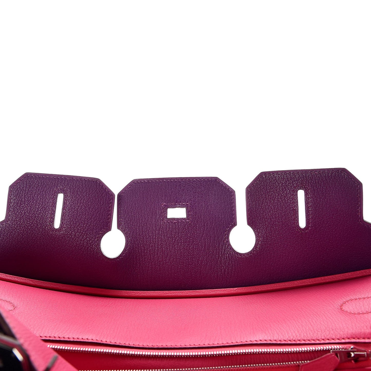 Chevre Mangalore Bi-Color Horseshoe Birkin 35 Ultraviolet Rose Tyrien